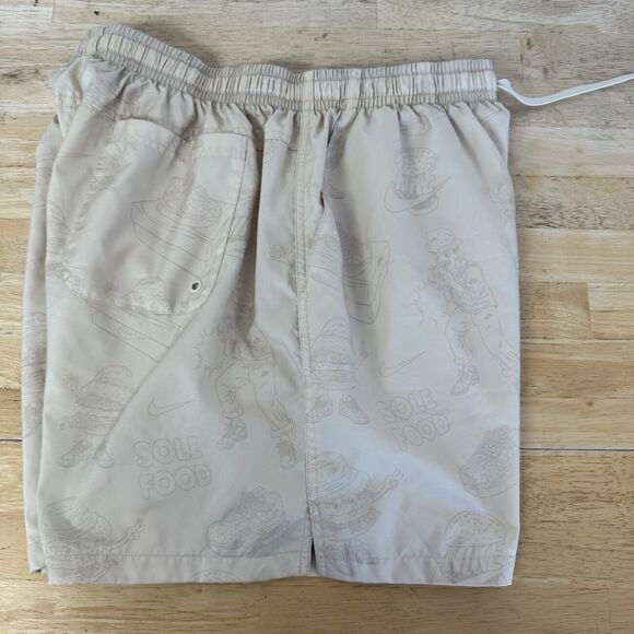 Nike Standard Fit Mid Thigh "Sole Food" Beige Shorts DR9781-238 Lined Graphic XL - Picture 5 of 14